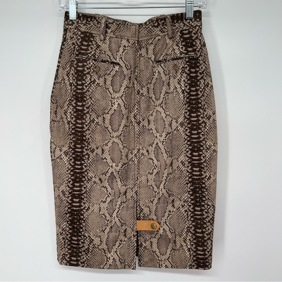 Tracy Reese Python Snake Print Cotton Pencil Skirt - Picture 6 of 6